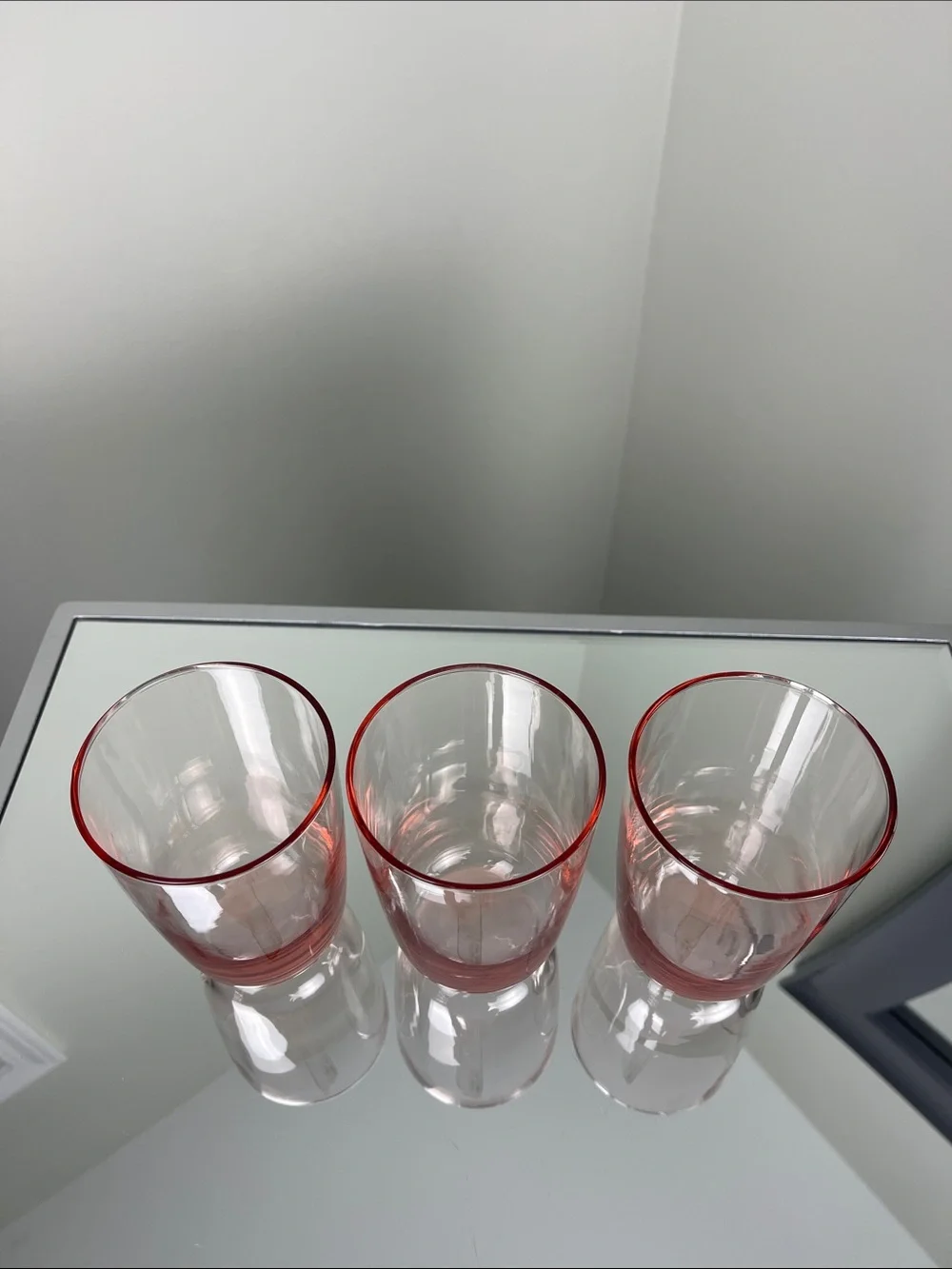 IKEA Pink Glass Carafe & 3 Drinking Glasses – Made in France